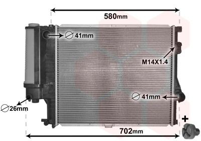 Радиатор охлаждения двигателя VAN Wezel 06002186 цена, от 92.15 USD